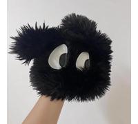 Knitted hat with plush deer fabric, big eye style, and long ear covers for protection, designed to keep ears warm and enhance your casual look (One Size Black)
