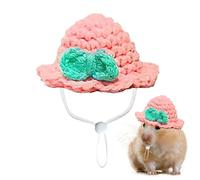 Knitted Hats for Small Animals, Knitted Hamster Fabric | Cute Pet Head Knit Hamster Hat,Costume Accessories with Adjustable Soft Animal Clothes for