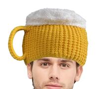 Knitted Hats With Beer Mug - Men Beanies Knitted Hat With Funny Beer Tankard, Beer Mug Hat | Elastic Warm Party Hat Pe