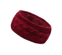 Knitted Headband Winter Women, Warm Headbands, Ear Warmers, Thick Crochet Hair Band, Elastic Headband for Women, Outdoor Sports, Skiing, Running, Wine Red A