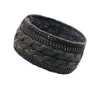 Knitted Headband Winter Women, Warm Headbands, Ear Warmers, Thick Crochet Hair Band, Elastic Headband for Women, Outdoor Sports, Skiing, Running, Dark Grey A