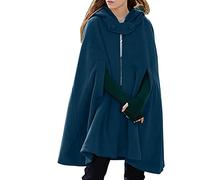 Knitted Jacket Women's Warm Waterproof Breathable Lined Jackets Gothic Punk Knitted Ponchos Elegant Capes Hoodie Vintage Blouse Wool Coat Poncho Winter Cape Peacoat with Hood Tunic, Bu2, XL
