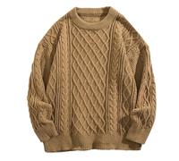 Knitted Jumper Men, Men's Jumpers Crew Neck Men’s Contrast Color Patchwork Casual Jumper Knitted Sweater Long Sleeve Tops Pullover Sweaters for Men Mens Comfortable Jumper
