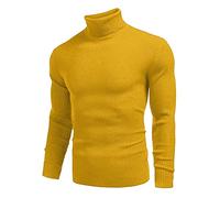 Knitted Jumper Men's Winter Turtleneck Pullover Plain Pullover Fine Knit Cotton Mix Long Sleeve Sweater Elastic Jumper Soft Winter Jumper Casual Sweatshirt Basic Tops