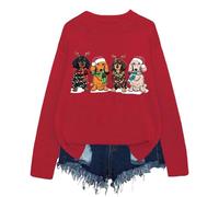 Knitted Jumper Women's Animals Christmas Jumper Crew Neck Long Sleeve Knitted Jumper Loose Fit Knitted Pullover Tops Holiday Motifs Long Sleeve Jumpers Teenager Girls Autumn Winter Warm Women's Jumper