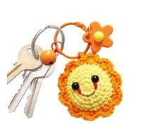 Knitted Keychain Charm - Wool Key Ring, Crochet Key Ring | Handcrafted Crochet Sun Moon Star Pendant, Mini Handmade Keyring Ornament Bags Womens gift, Cute diys Decoration for Backpacks Handbags