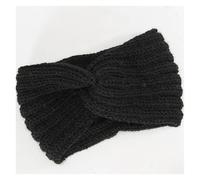 Knitted Knot Cross Headband For Women Autumn Winter Warm Elastic Hair Band Girls Headwear Accessories(Black)
