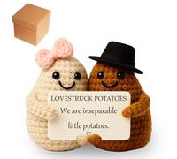 Knitted Love Potato for Couples, Funny Crochet Potato Doll Decor with Affirmation Card, Romantic Love Gift for Men Women Wedding Anniversary, Valentine's Day, Birthday