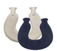 (Knitted navy blue) U-shaped Hot Water Bottle For Neck And Shoulder, Warmer Rubber Hot