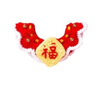 Knitted New Year Cat Collar Handwoven Crochet Bib for Kitten Small Dog Puppy Fu