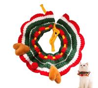 Knitted Pet Collar, Christmas Collar for Cats Knitted - Elk Wood Holiday Dog Collars, Warm Knitted Scarf for Dogs, Winter Festival, Scarf