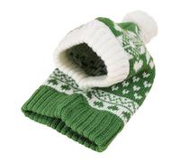 Knitted Pet Hats - Handmade Santa Hats for Pets, Santa Dog Hat, Neck Ear Warmers, Knitted Pet Headband, Headwear with Love and Snowflake Must