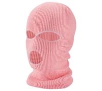 Knitted Pink Balaclava with 3 Openings