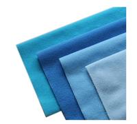 Knitted Polar Fleece Fabric Polyester Loop Fleece Fabric, Brushed Velboa, Velvet Knit, Patchwork Sewing, Plush Felt Cloth, DIY Stuff(Blue 4Pcs,Each 40x50cm)