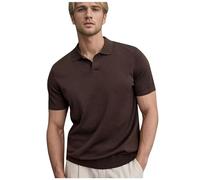 Knitted Polo Shirt Men's Polo Shirt Short Sleeve Lapel Men's Polo Shirt Regular Fit Polo Collar Casual Golf Shirt Lightweight Plain Shirt Polo Shirts Men Summer Basic Polo Shirt Shirts Shirts, O