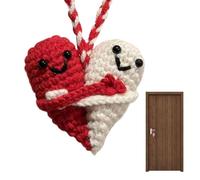 Knitted Positive Doll - 6.5x6.5cm Heart-Shaped Huggable Crochet Doll | Wool Yarn Funny Positive Toy For Bedroom, Desk, Home, Classroom, Knitted Toy Dolls For Cute Companion
