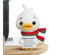 Knitted Positive Duck Doll Inspirational Crochet Positive Duck Positive Animal Positive Card Animal Encouraging Positive Duck Ornament for Kids All Ages Friends