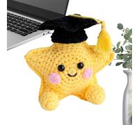 Knitted Positive Plush - Small Soft Figurine, Happy Yarn, Woolly Bookshelf Decoration, Aesthetic Car Dashboard Accessory | Encouragement Craft Toy, Lovely For Middle School Students