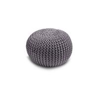 Home Sweet Home UK Handmade Ottoman Large Knitted Pouffe Footstool - 100% Cotton Chunky Knitted Round Pouffes For Living Room - Suitable For Resting Feet, Occasional Seating & Decor