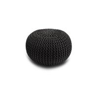 Home Sweet Home UK Handmade Ottoman Large Knitted Pouffe Footstool - 100% Cotton Chunky Knitted Round Pouffes For Living Room - Suitable For Resting Feet, Occasional Seating & Decor