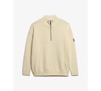 Superdry Slouchy Knitted Half Zip Sweater Beige S Woman