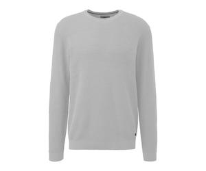 Knitted Pullover with Mixed Patterns and Round Neck s.Oliver Gris 2XL