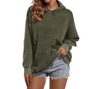 Knitted Pullover Women's Plus Size Hoodie Plain Hoodie Blank Baggy Sweatshirt with Deep Shoulder Loose Fit Top Green Jumper, Army Green, XXL