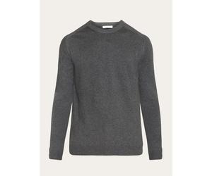 Knitted round-neck sweater KnowledgeCotton Apparel Regular Merino Gris S