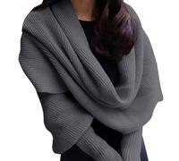 Knitted Scarf with Sleeves Women Scarf Cape Soft Sweater Multifunctional Women Scarfs Elegant off Shoulder Knits Jumpers Warm Knit Scarfs Wrap Shawl Cape Long Sleeves Ladies Present Autumn Winter