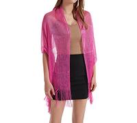 Knitted Shawl Women's Shawl Rayon Scarf Gold And Silk Flat Scarf Thin Shawl Headscarf Polyester Silk Scarf ashmere Scarves (Hot Pink, One Size)