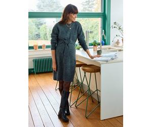 Knitted Short Dress with Wool for Maternity anthracite