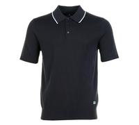 Knitted Short Sleeve Tipped Polo Shirt Navy, Medium