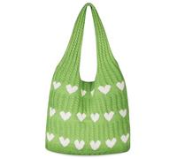 Knitted Shoulder Bag for Women, Boho Crochet Tote - Retro Woven Mesh Beach Bag - Versatile Handbag for Travel, Shopping & Daily Use (Handmade)
