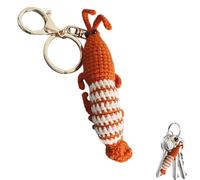 Knitted Shrimp Pendant | Cartoon Shrimp Doll Pendant Decor | Novel and Interesting Decorative Keychain for Car Keys, Backpack, Mobile Phones, Bags, and Other Items