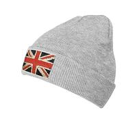 Knitted Skull Cap Union Jack British Flag Work Hat Waterproof Cold Weather Knit Beanie Hat Breathable Chemo Headwear for Winter Cycling Ski