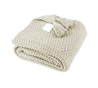 Knitted Sofa Throw Blanket 110x150cm Soft Cozy Home Bed Throw Blanket With Tassel Poms Poms Handmade Conditional Knitting Cable Blanket for Office Chair Couch Sofa Decorative