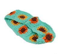 Knitted Steering Wheel Cover Crochet Sunflower Pattern Vintage Boho Style Soft Cotton Comfortable Grip Suitable for 14-15 Inch Steering Wheels Car SUV MPV (2)