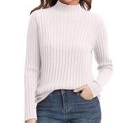Knitted Sweaters for Women UK Long Sleeve Turtleneck Jumper Ladies Lightweight Solid Color Pullover Tops Soft Comfort Knit Jumper High Neck Warm Plain Top Dressy Sweatshirt for Office Work Beige
