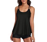 Knitted Swimming Costume Full Back Swimsuit Gifts for Her Tankinis for Women with Boyshorts Control Tummy Flowy Tank Top Swimsuits Bathing Suits Swimwears Two Piece Set Ladies Clothes Sale Clearance
