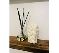 Knitted Tall Pillar Knot Soy Wax fragranced Candle Handmade Home Decor Unusual (Lime Basil Mandarin)