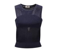 Knitted Tank with Removable Band - female - Elisabetta Franchi - Sleeveless Tops - Blue - S - Tops S