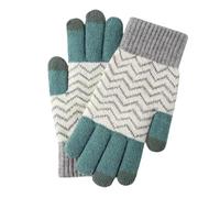 Knitted Thermal Touch Screen Gloves For Women Woolen Warm Gloves For Women In Autumn And Winter Outdoor Cold Protection For Cycling Touch Screen Color Couples Men Plus Velvet Knitted Gray Green