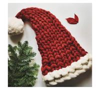 Knitted Thick Yarn Hat Long Tail Hat Christmas Santa Hat