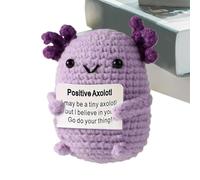 Knitted Toy - Soft Crochet Animal Plush Figure | Handmade Wool Doll with Positive Message Card for Kids, Teens, Adults, Nursery, Bedroom, Living Room, Dorm, Work Place