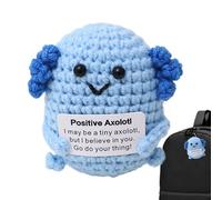 Knitted Toy - Soft Crochet Animal Plush Figure | Handmade Wool Doll with Positive Message Card for Kids, Teens, Adults, Nursery, Bedroom, Living Room, Dorm, Work Place