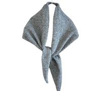 Knitted Triangle Scarf for Women - Y2k 5% Cashmere Blend Warm Neck Warmer Minimalist Triangle Shawl Soft Cozy Headscarf for Fall Winter Old Money Aesthetic Neckerchief (Grey)