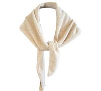 Knitted Triangle Scarf for Women - Y2k 5% Cashmere Blend Warm Neck Warmer Minimalist Triangle Shawl Soft Cozy Headscarf for Fall Winter Old Money Aesthetic Neckerchief (White)