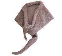 Knitted Triangle Scarf for Women - Y2k 5% Cashmere Blend Warm Neck Warmer Minimalist Triangle Shawl Soft Cozy Headscarf for Fall Winter Old Money Aesthetic Neckerchief (Light Coffee)