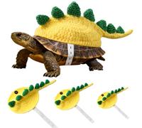 Knitted Turtle Sweater - Dinosaur Shell Costume with Adjustable Strap, Breathable and Warm Winter Pet Outfit, Handmade Tortoise Apparel for Cosplay, Party, and Photo Shoots (Yellow, Medium)