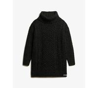 Superdry Cable Long Sleeve Midi Dress Black L Woman